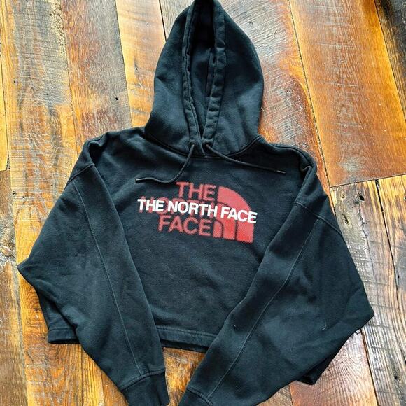 The North Face Cropped Hoodie Black Size Large - Picture 1 of 5